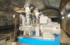 The YOKOTA Self-Priming Pumpand Non-Water Hammer Check Valve under operation in Kanmon Tunnel